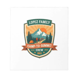 Bloco De Notas Lopez Family Acampamento-Para-Cume Equipe Vintage