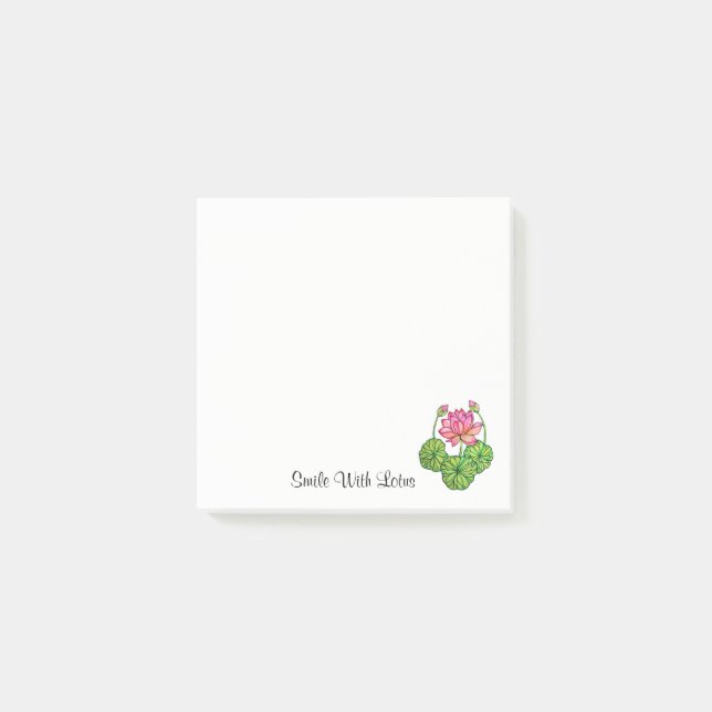 Bloco De Notas Lotus Cor-de-Água Rosa com Compartimentos e Folhas (Frente)