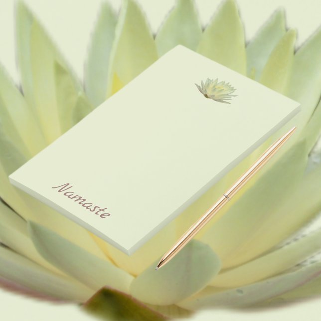 Bloco De Notas Lotus Floral Amarelo Waterlily Namaste Verde Pálid (Criador carregado)