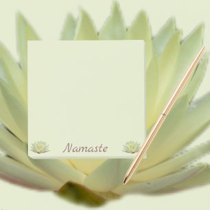 Bloco De Notas Lotus Waterlily Yellow Floral Namaste Verde Pálido