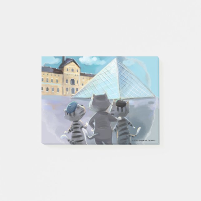 Bloco De Notas Louvre Notas 4" x 3" (Frente)