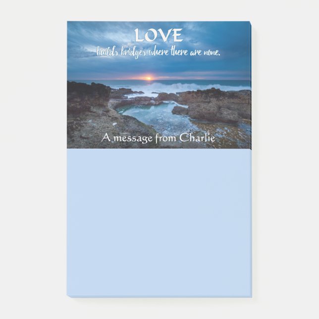 Bloco De Notas Love Builds Bridges Posto personalizado - Notas de (Frente)