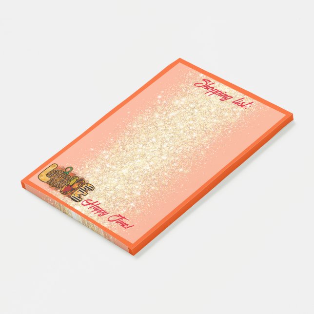 Bloco De Notas Love Pumpkin Autumn Personalizar Texto e Cor (Inclinado)