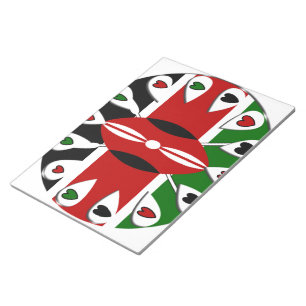 Bloco De Notas Lovely Hearts Kenya: Flag Art Motif