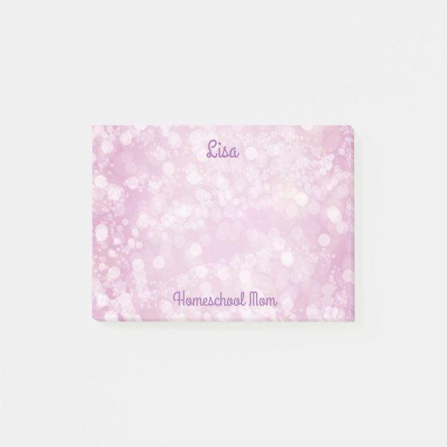 Bloco De Notas Lovely Purple Bokeh (Frente)