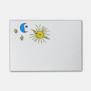 Bloco De Notas Lua adormecida e sol sorridente
