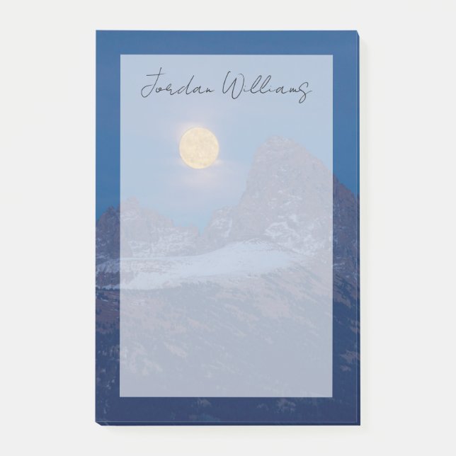 Bloco De Notas Lua Cheia Nascente | Grand Teton Driggs, Idaho (Frente)