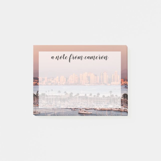 Bloco De Notas Lua cheia sobre San Diego (Frente)