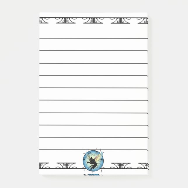 Bloco De Notas Lua de Gato Cósmico e estrelas (Frente)