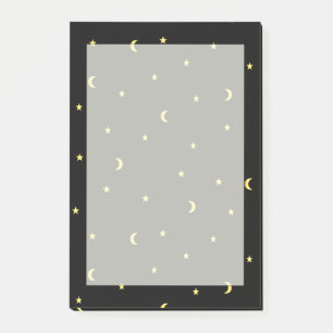 Bloco De Notas Lua Dourado e estrelas