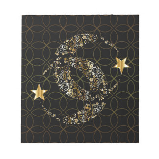 Bloco De Notas Lua Floral Islâmica e Estrela