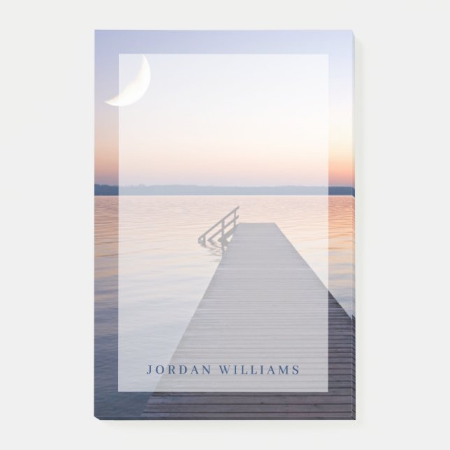 Bloco De Notas Lua Sobre A Ponte De Buscharner | Lago Starnberg (Frente)