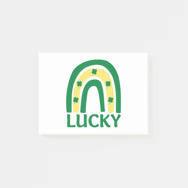 Bloco De Notas Lucky Shamrock Rainbow St Patricks (Frente)