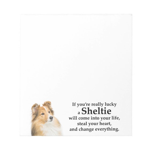 Bloco De Notas Lucky Sheltie (Frente)