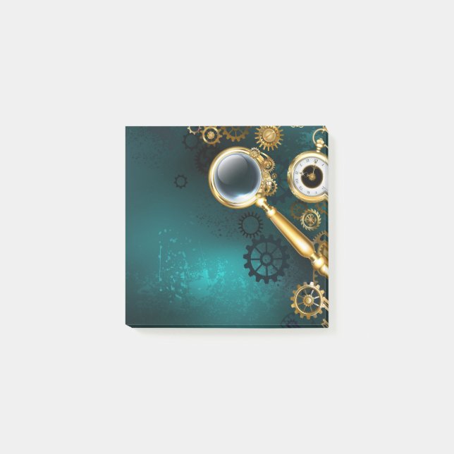 Bloco De Notas Lupa no estilo Steampunk (Frente)