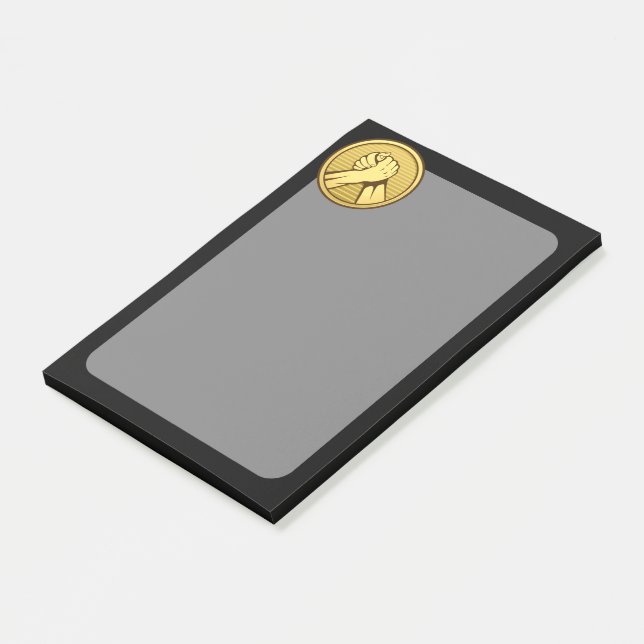 Bloco De Notas Luta do braço Dourada (Inclinado)