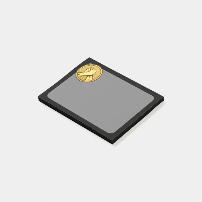 Bloco De Notas Luta do braço Dourada (Inclinado)