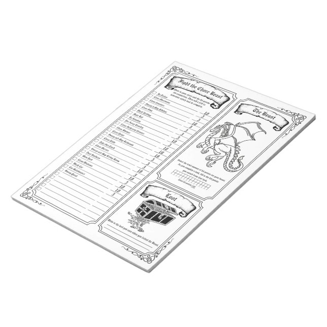 Bloco De Notas Lute contra a Besta Chore (Preenchida) (Inclinado)