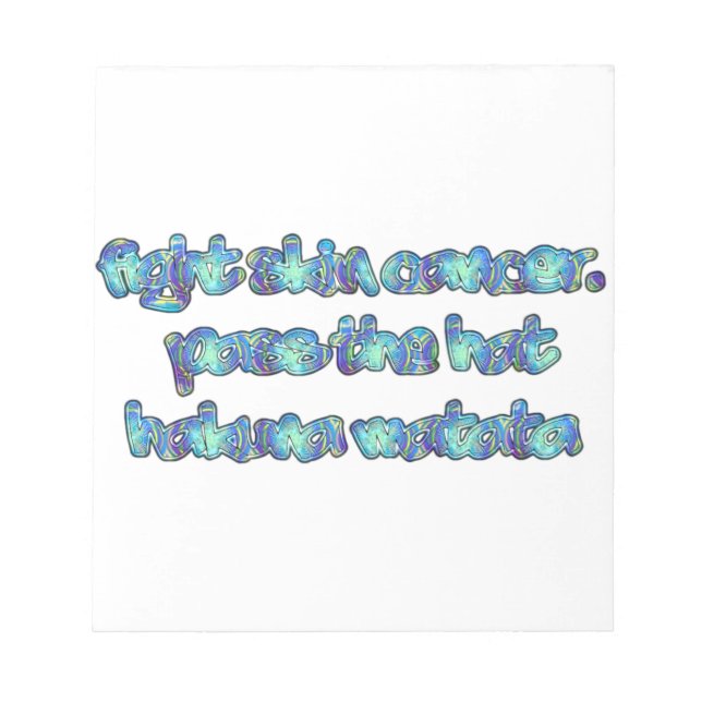 Bloco De Notas Lute contra o Cancer da pele, passe o chapéu, Haku (Frente)