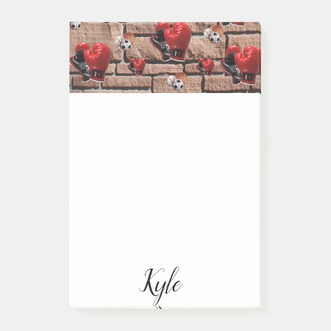 Bloco De Notas Luvas de Boxe Post-it Notes (Frente)