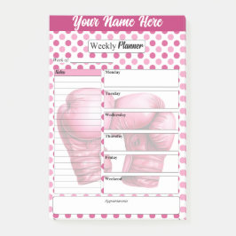 Bloco De Notas Luvas Rosa _ Planejador Semanal