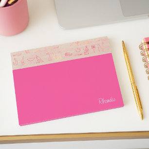 Bloco De Notas Luxe Hieroglyph Rosa