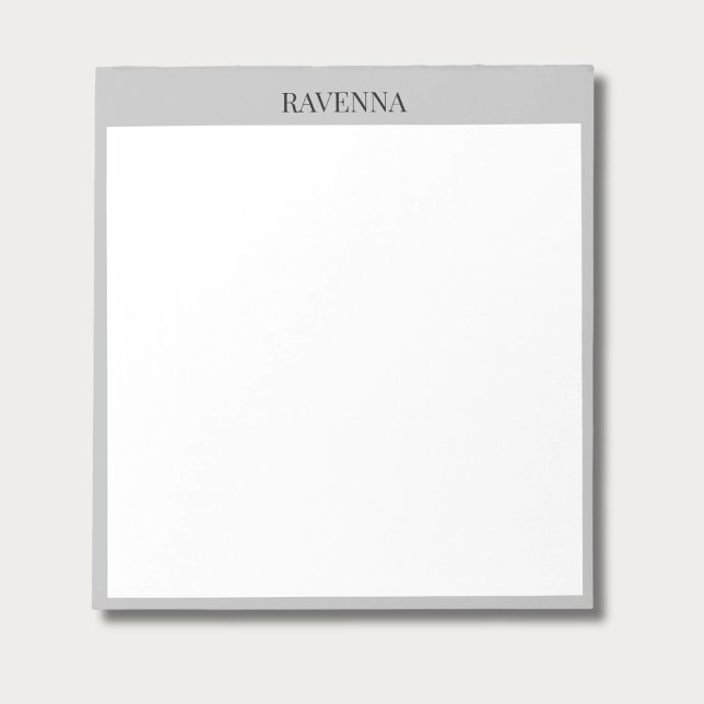 Bloco De Notas Luxo Greige em Serif Personalizado Nome Customizad (Criador carregado)