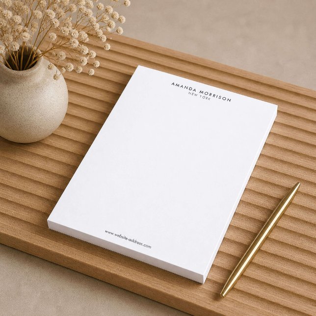 Bloco De Notas Luxo Minimalista Branco (Criador carregado)