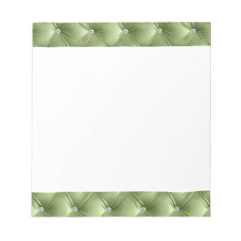 Bloco De Notas Luxury Glam Girly Sage Green Faux Velvet