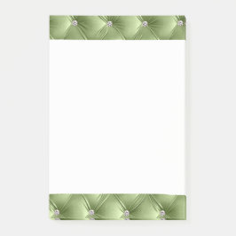 Bloco De Notas Luxury Glam Sage Green Faux Velvet