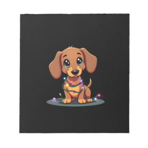 Bloco De Notas Luzes de Natal para Dachshund (1)
