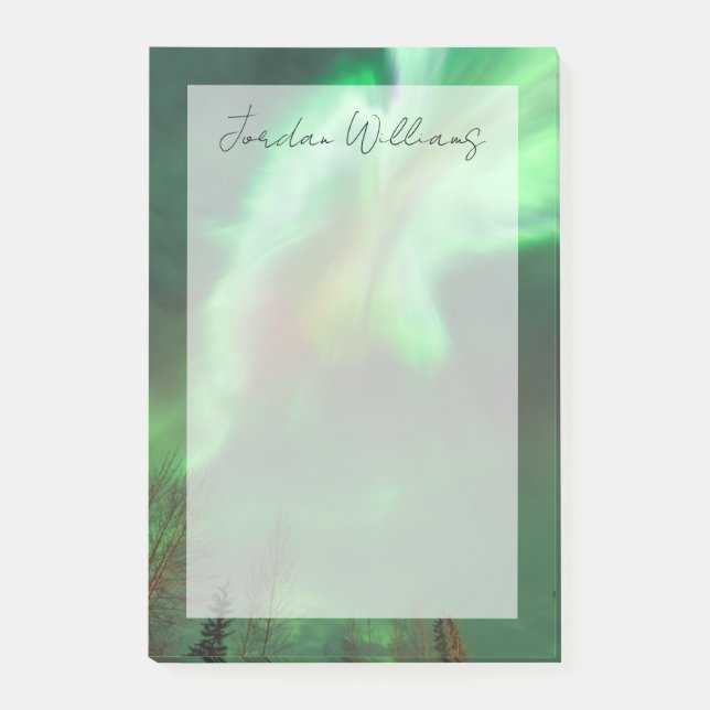 Bloco De Notas Luzes Nortes Aurora Borealis | Fairbanks (Frente)