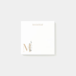 Bloco De Notas M Monograma Notas Personalizadas Florais