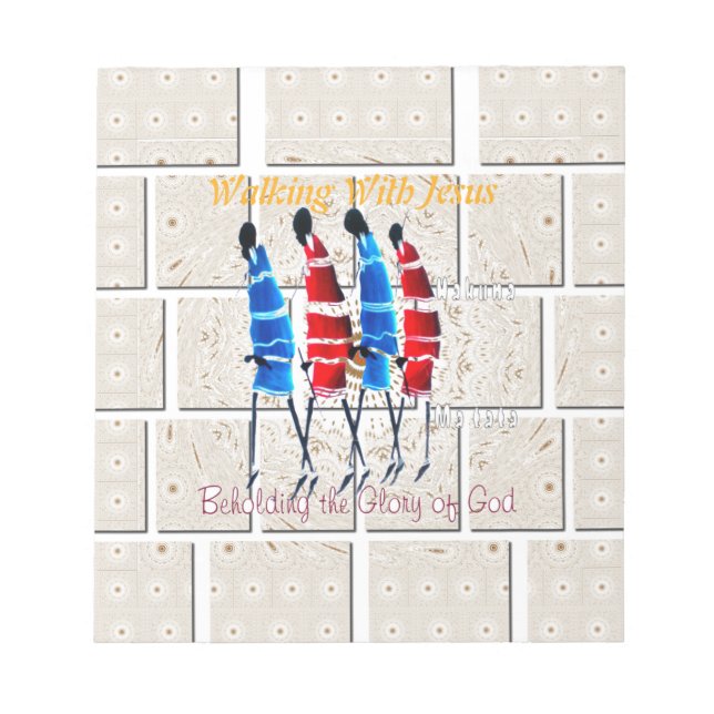 Bloco De Notas Maasai Morans Christian Art Impressão (Frente)