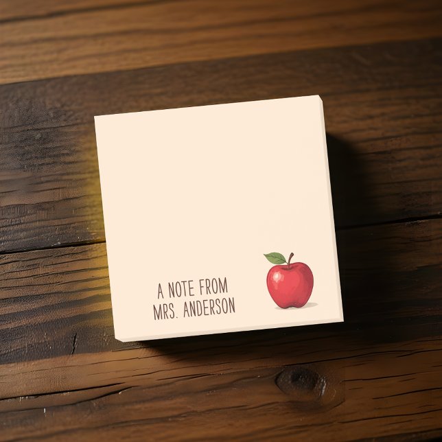 Bloco De Notas Maçã Vermelha Personalizada c/ Nome do Professor (🍎 Share thoughtful notes in style! ✏️)