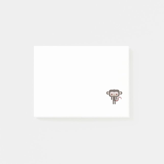 Bloco De Notas Macaco de Kawaii (Frente)