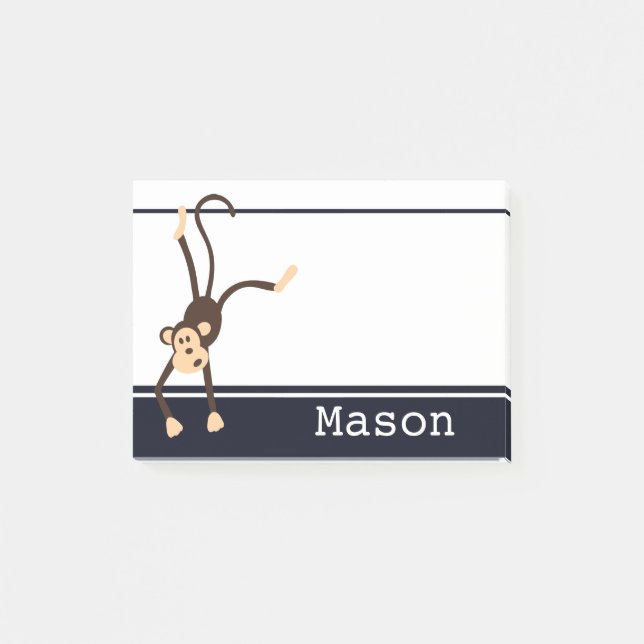 Bloco De Notas Macaco insolente engraçado personalizado (Frente)