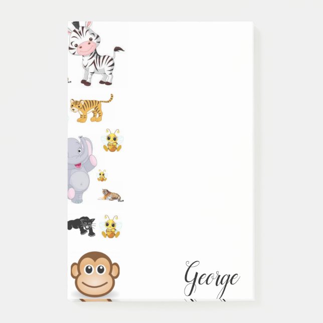 Bloco De Notas Macaco-Tigre Elefante postado (Frente)