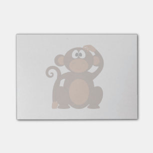 Bloco De Notas Macaco tirado dos desenhos animados de Brown que