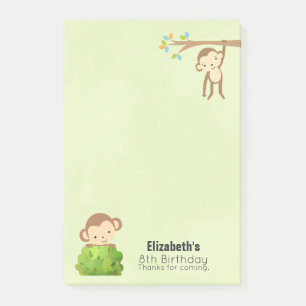 Bloco De Notas Macacos Jogando e Obrigados de aniversário bonitos