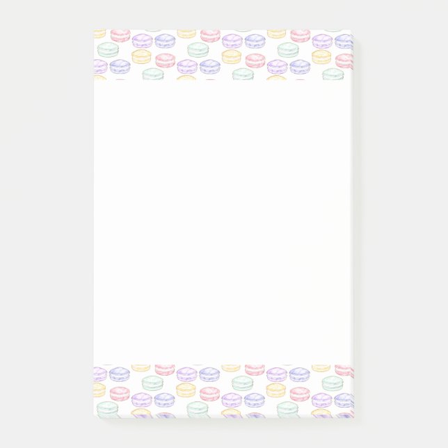Bloco De Notas Macarões Franceses com Aquarela (Frente)