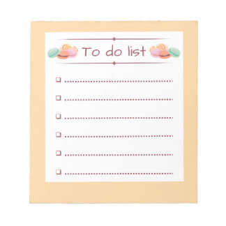 Bloco De Notas Macaron Themed To Do List Notepad