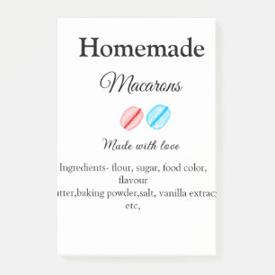 Bloco De Notas Macarons caseiros adicionam ingredientes feitos co