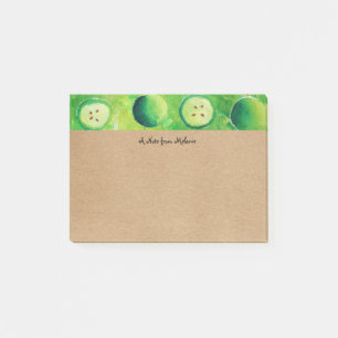 Bloco De Notas Maçãs Kraft Rústicas Aquarela Personalizadas