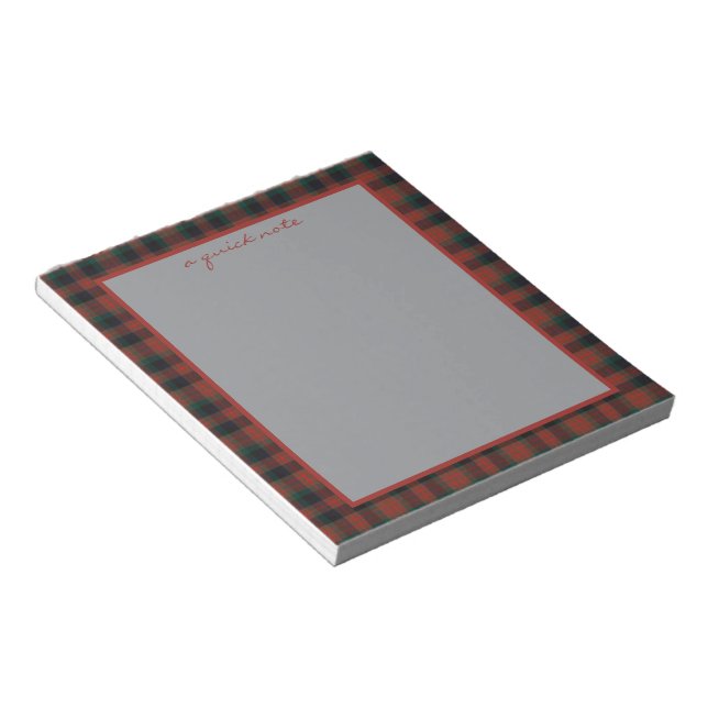 Bloco De Notas MacDuff Hunting Modern Original Scottish Tartan  (Inclinado)