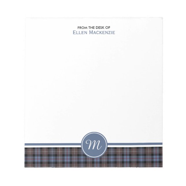 Bloco De Notas Mackenzie Clan Weathered Tartan Monographic Note P (Frente)