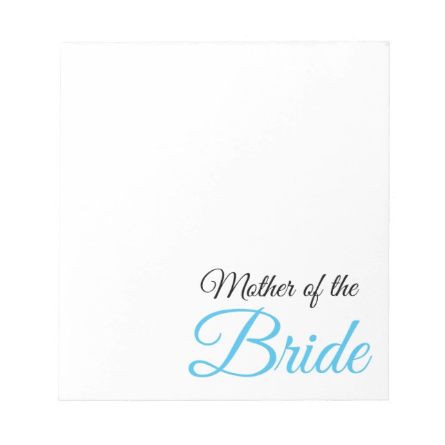 Bloco De Notas Mãe de Bride Script Azul (Frente)