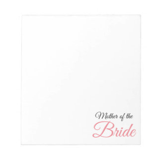 Bloco De Notas Mãe de Bride Script Rosa