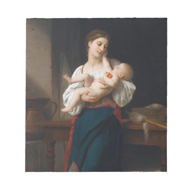 Bloco De Notas Mãe e Criança (por Bouguereau) (Frente)