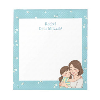 Bloco De Notas Mãe e Filha Hug Personalizaram Mitzvah